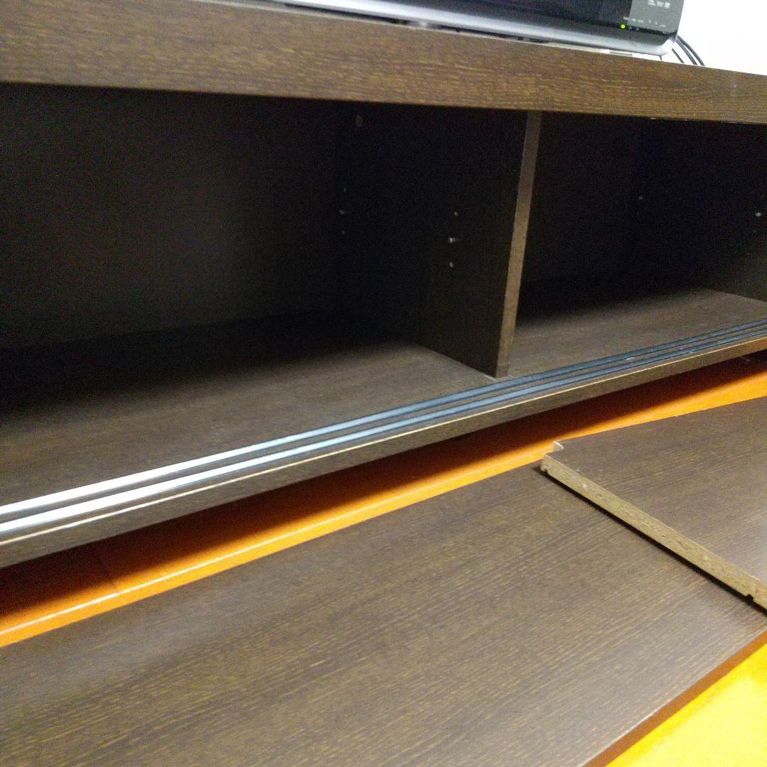 テレビ台 75型もOK 木製 ダークブラウン収納付き3月末頃迄の出品です底値です