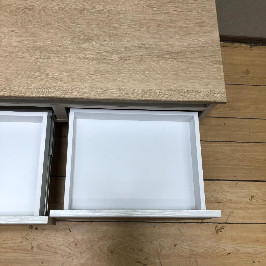 美品 ナチュラル木目ローボード テレビ台 幅90cm 北欧風 　250720-9
