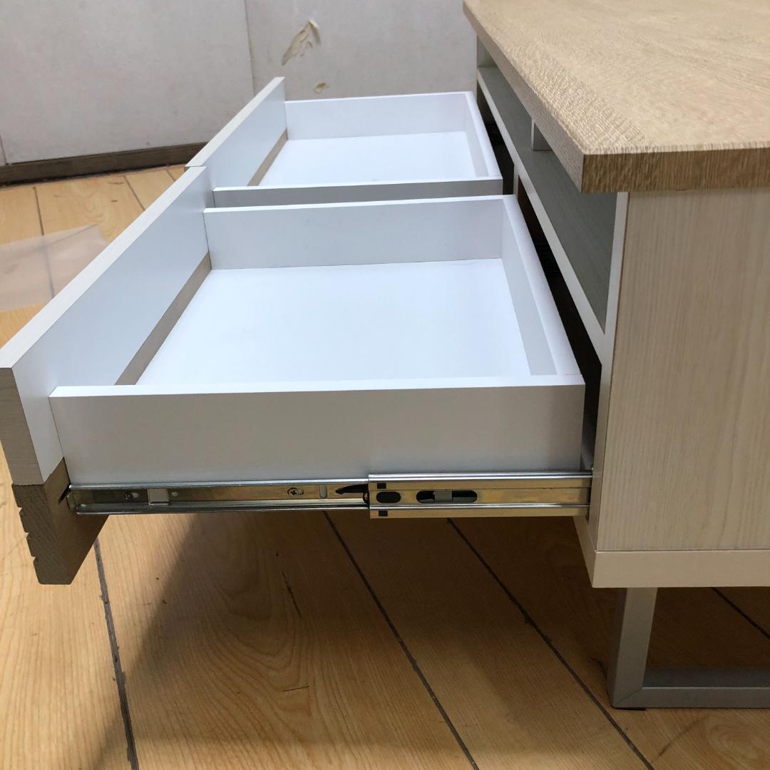 美品 ナチュラル木目ローボード テレビ台 幅90cm 北欧風 　250720-9