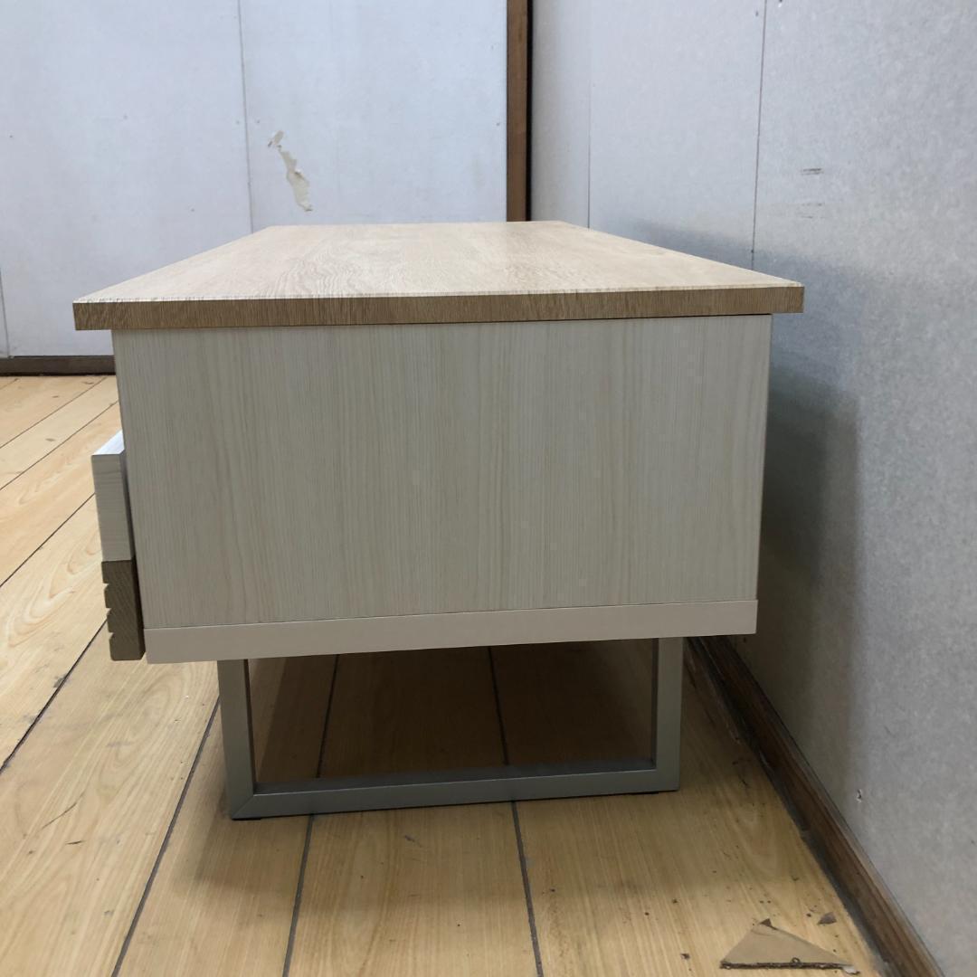 美品 ナチュラル木目ローボード テレビ台 幅90cm 北欧風 　250720-9