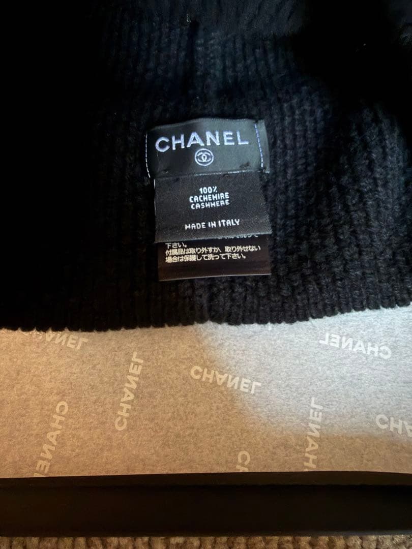 CHANEL カシミヤニット帽　新品未使用品　ぽーぽー‼️