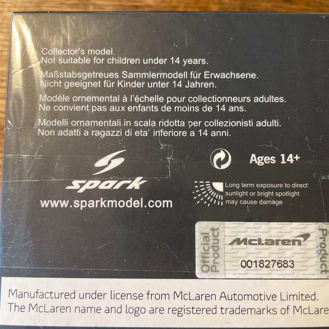 絶版新品未開封未使用品 1/43 スパーク　マクラーレン　セナ　GTR 2019