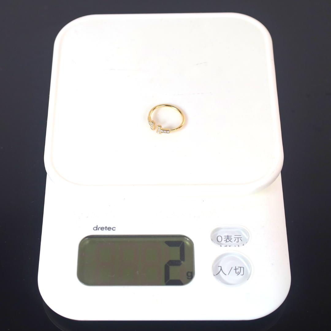 ティファニー　Tワイヤー　ダイヤモンド　リング　指輪　YG 2.4g 15号