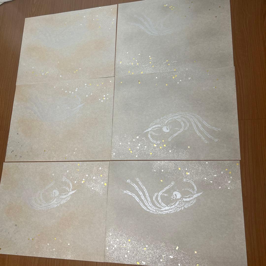 ゲリラ値下！全懐紙 料紙6枚セット 銀の朱雀