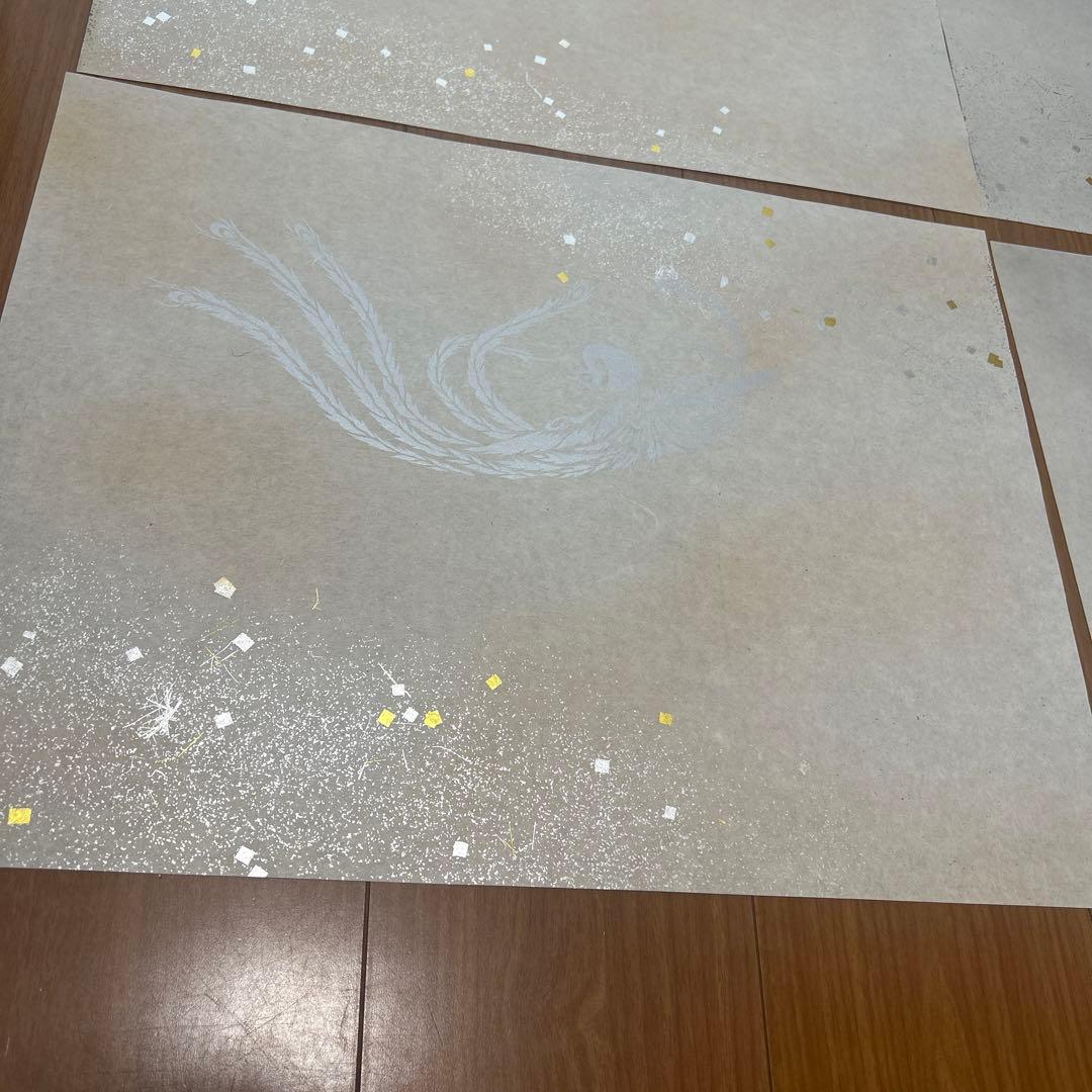 ゲリラ値下！全懐紙 料紙6枚セット 銀の朱雀