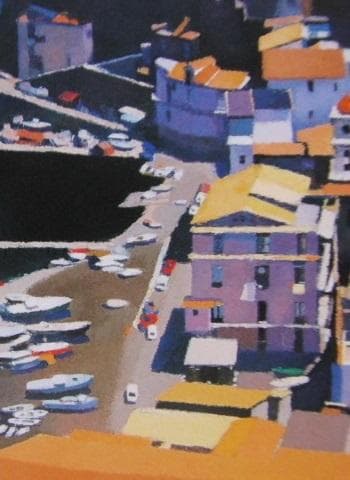 吉崎道治、【ソレント】、希少な額装用画集より、新品額装付