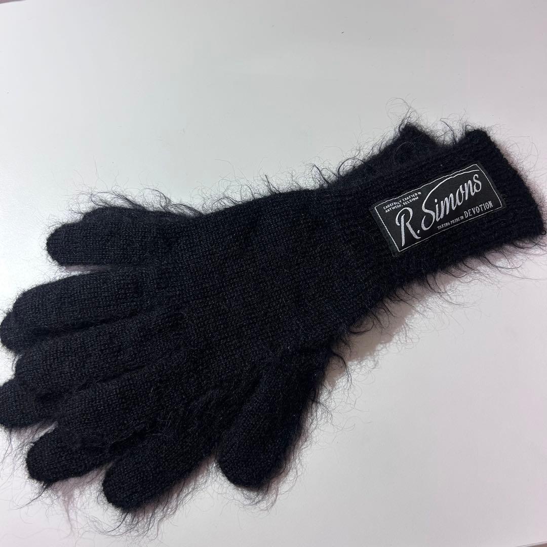 【極美品】RAF SIMONS ラフシモンズ 手袋 グローブ モヘア ブラック
