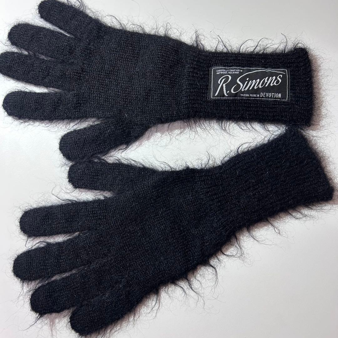 【極美品】RAF SIMONS ラフシモンズ 手袋 グローブ モヘア ブラック