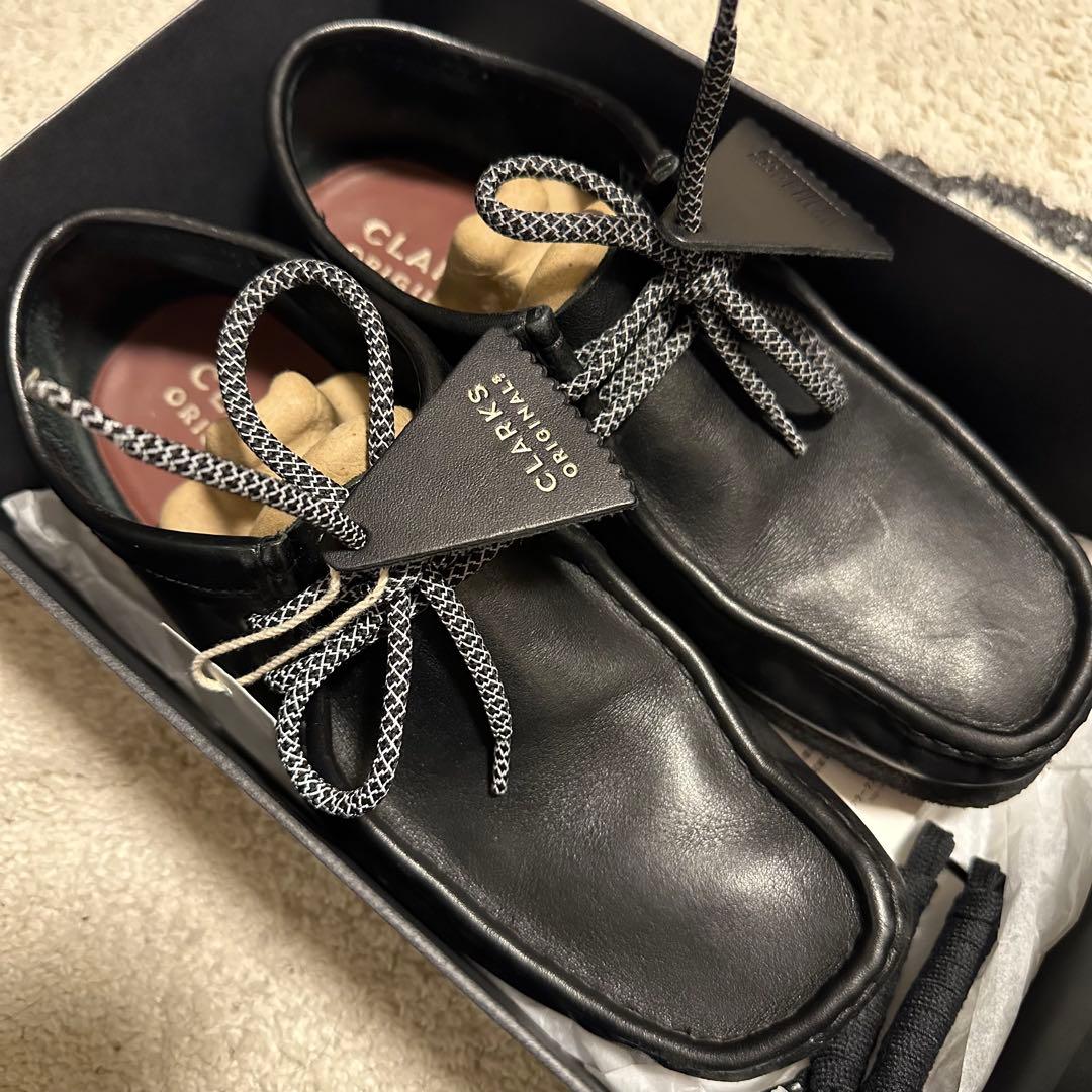 クラークス　ワラビー　オールレザー　ブラック　41 美品