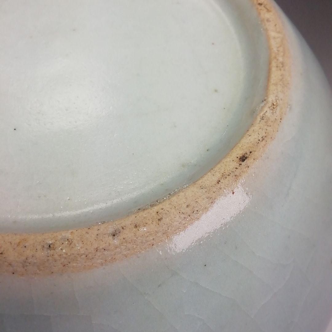 Ｓ３７３　水指　『廣州窯』『花草紋』『塗蓋』　共箱　茶道具