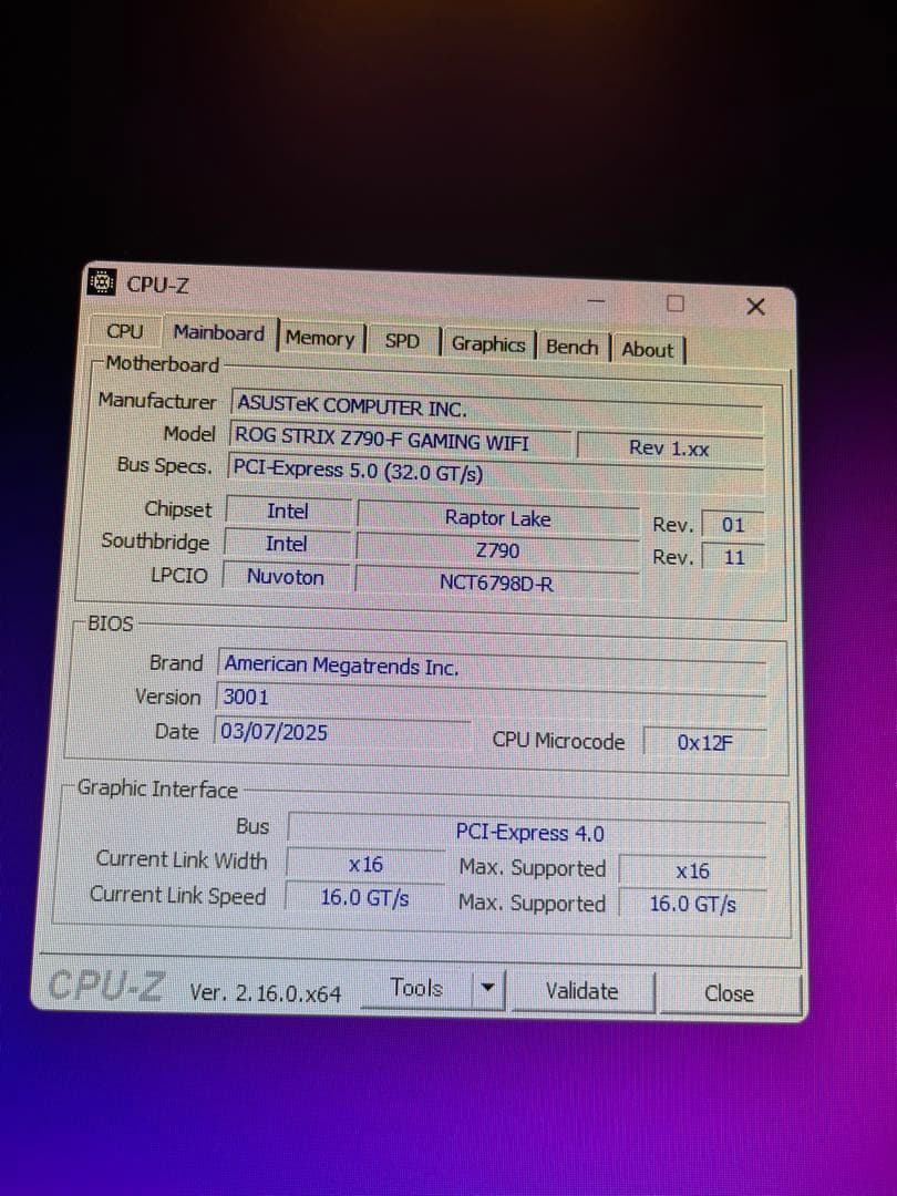 マザーボード intel i9 13900k ROG STRIX Z790-F