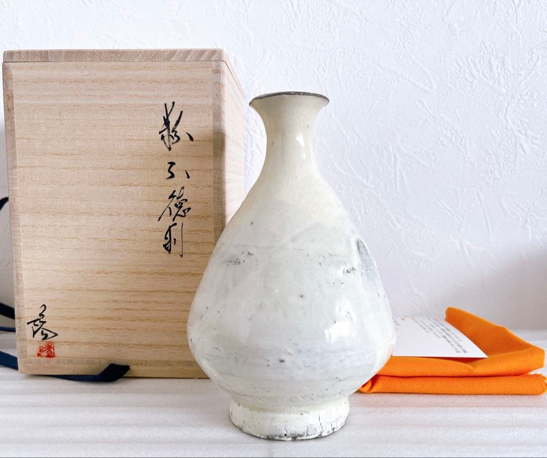 高橋陽　粉引徳利　李朝　酒器　徳利　ぐい呑　盃　酒碗　新品未使用　本物保証