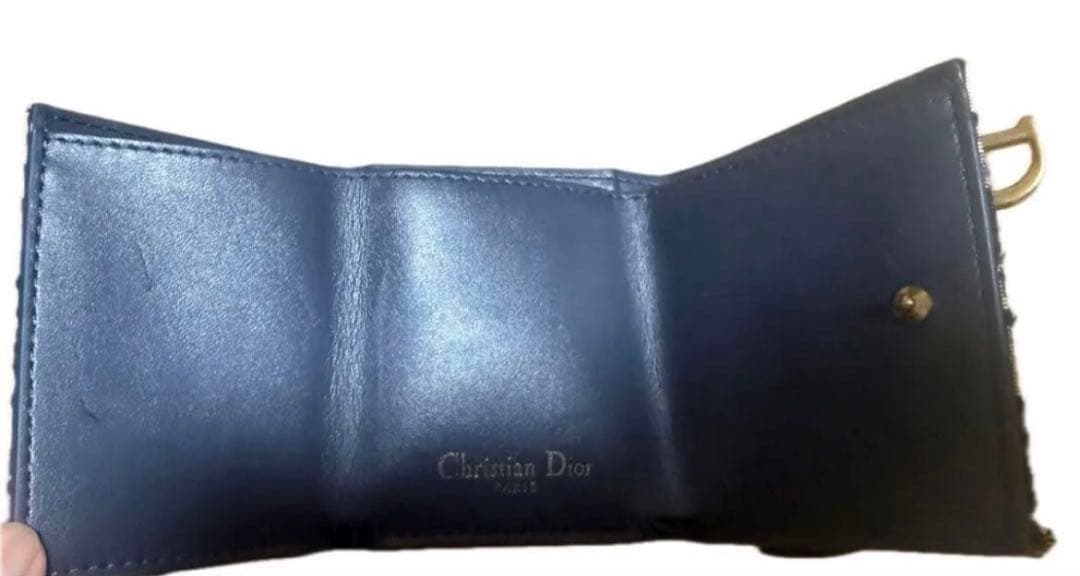 Dior 三つ折り財布 ネイビー