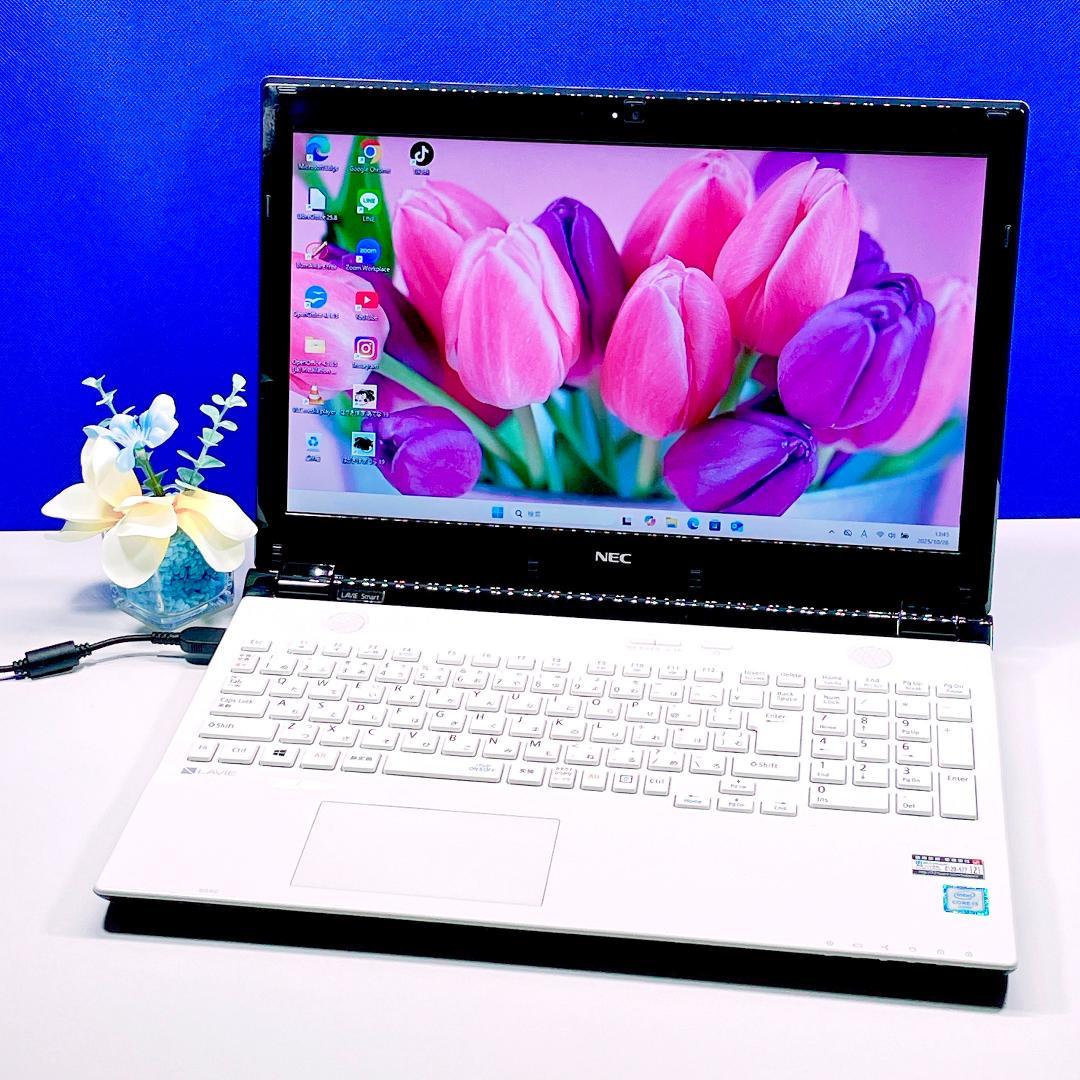 即利用OK✨Windows11✨快速SSD✨東芝白 カメラ付ノートパソコン薄型