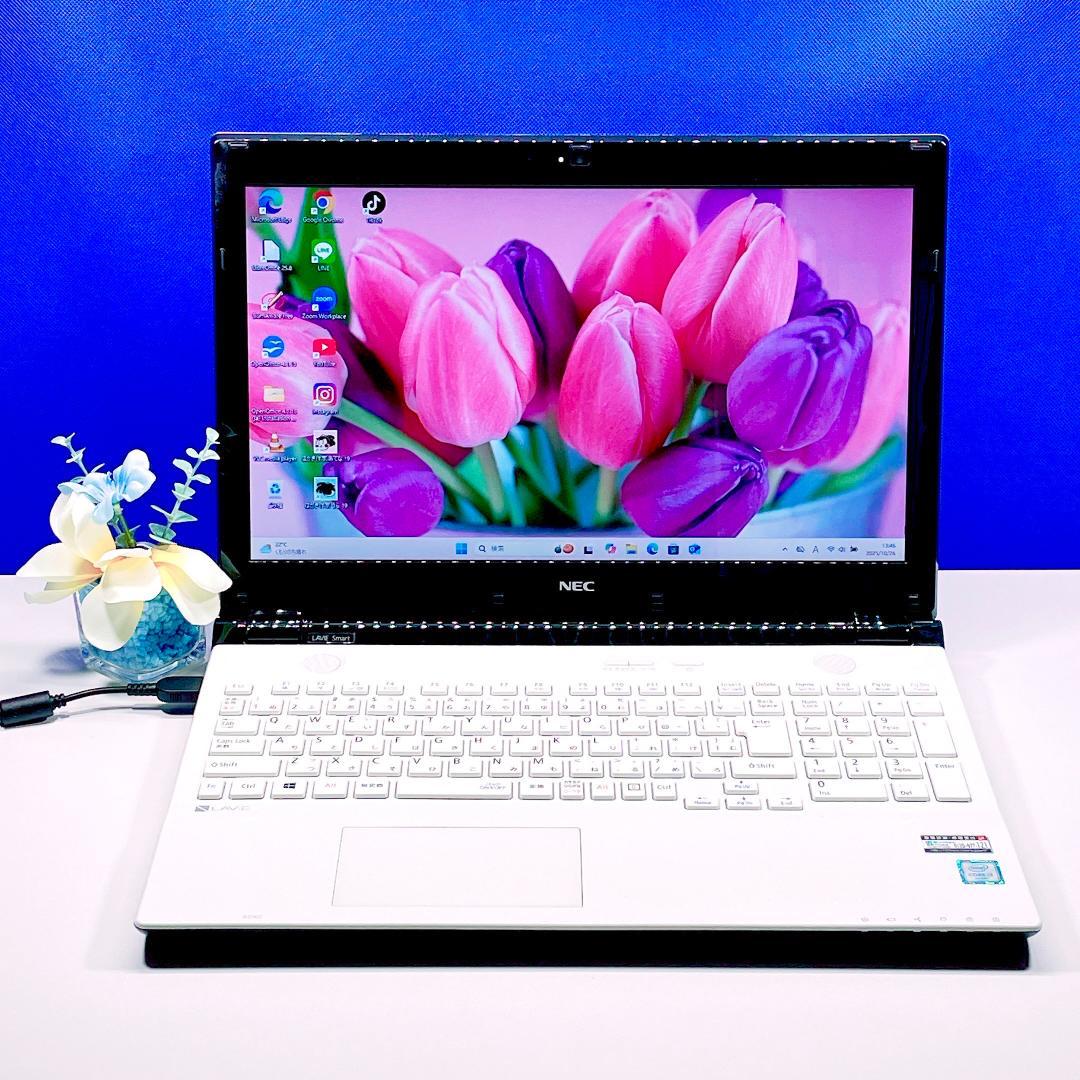 即利用OK✨Windows11✨快速SSD✨東芝白 カメラ付ノートパソコン薄型