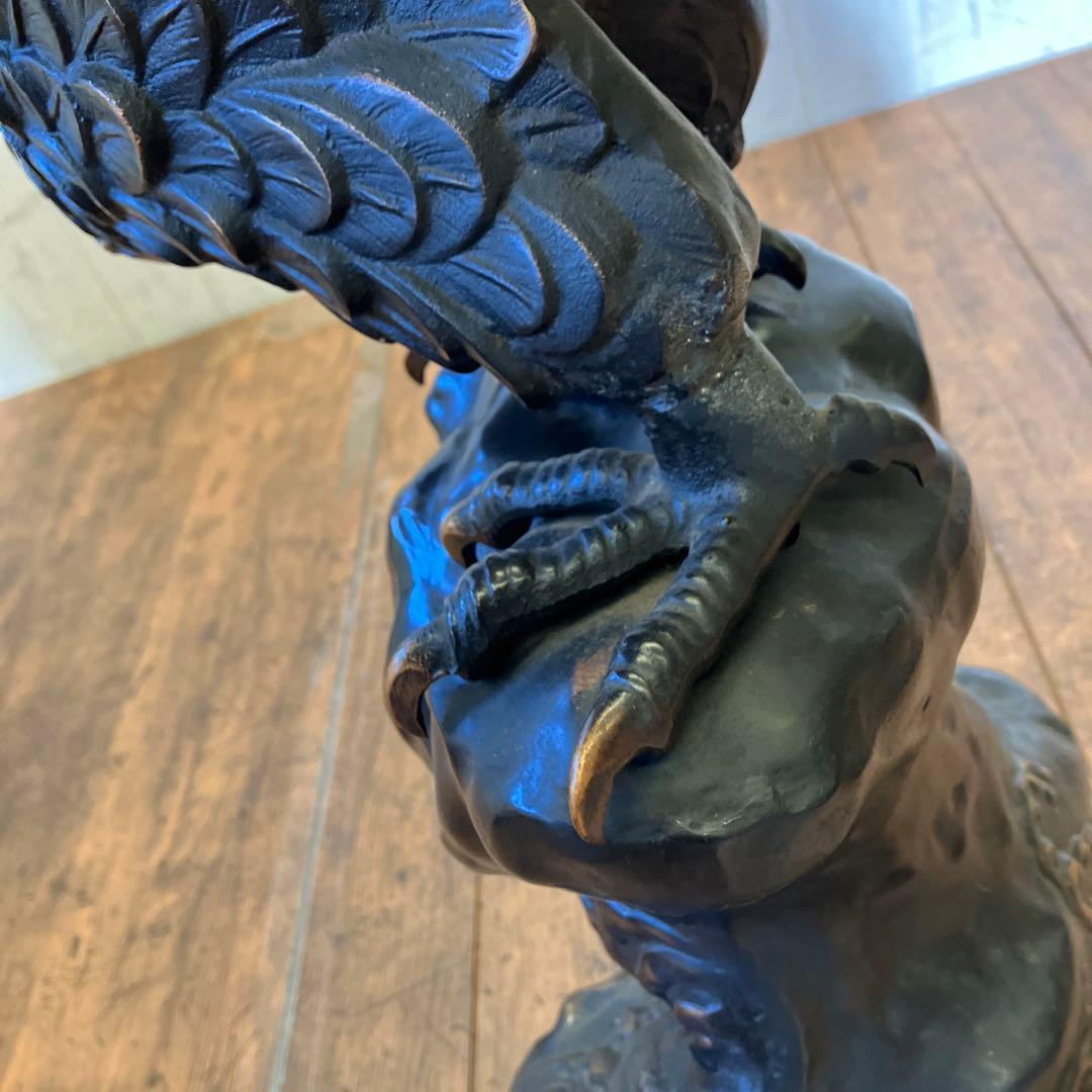 昭和レトロ アイアン 鉄製 鋳物 鷲 イーグル 置物 オブジェ インテリア