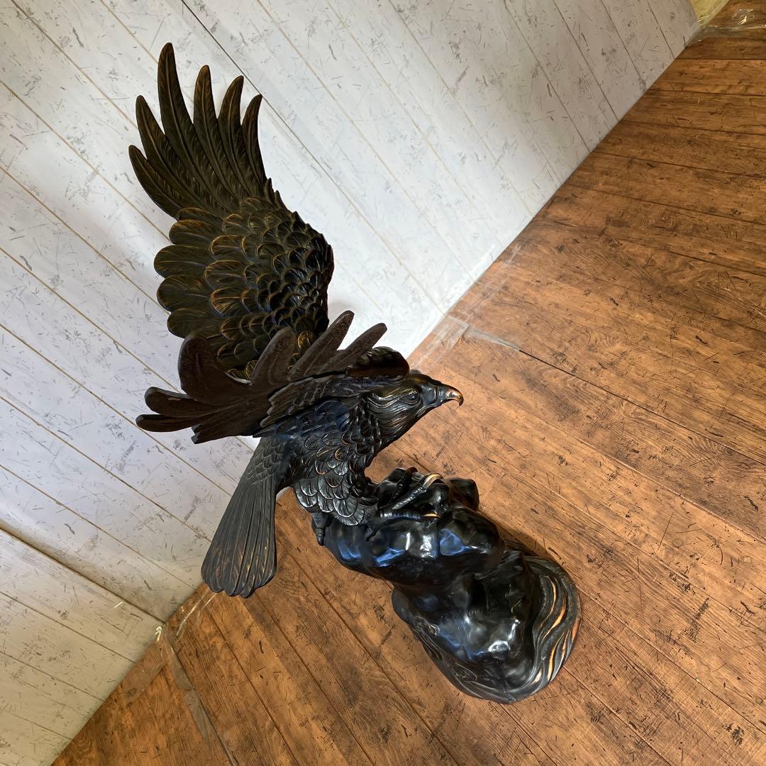 昭和レトロ アイアン 鉄製 鋳物 鷲 イーグル 置物 オブジェ インテリア