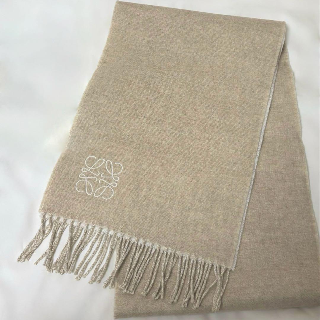 LOEWE バイカラー スカーフ (ウール&カシミヤ)