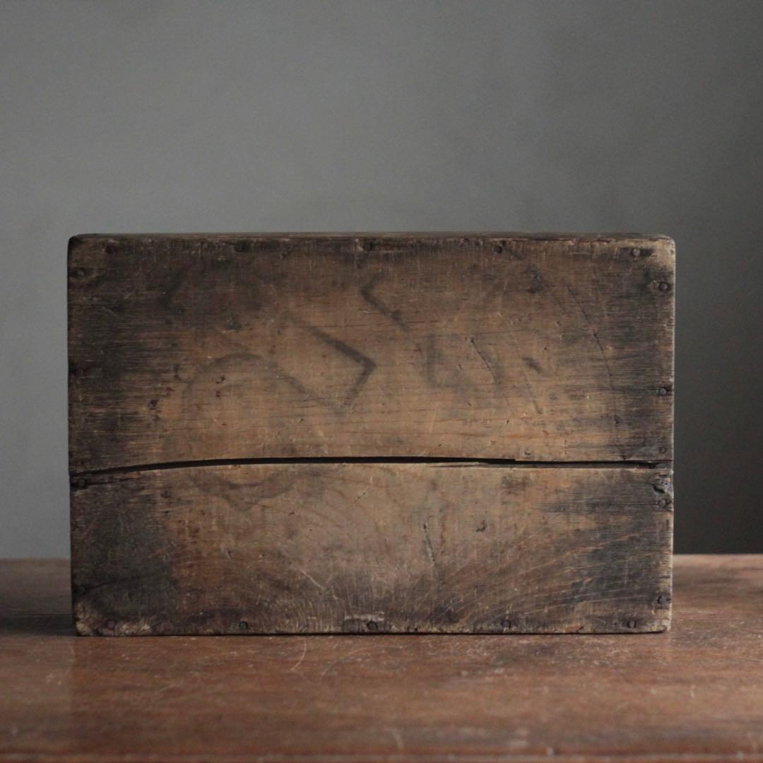 古い 内側銅張 木の トレイ トレー 箱 古道具 アンティーク