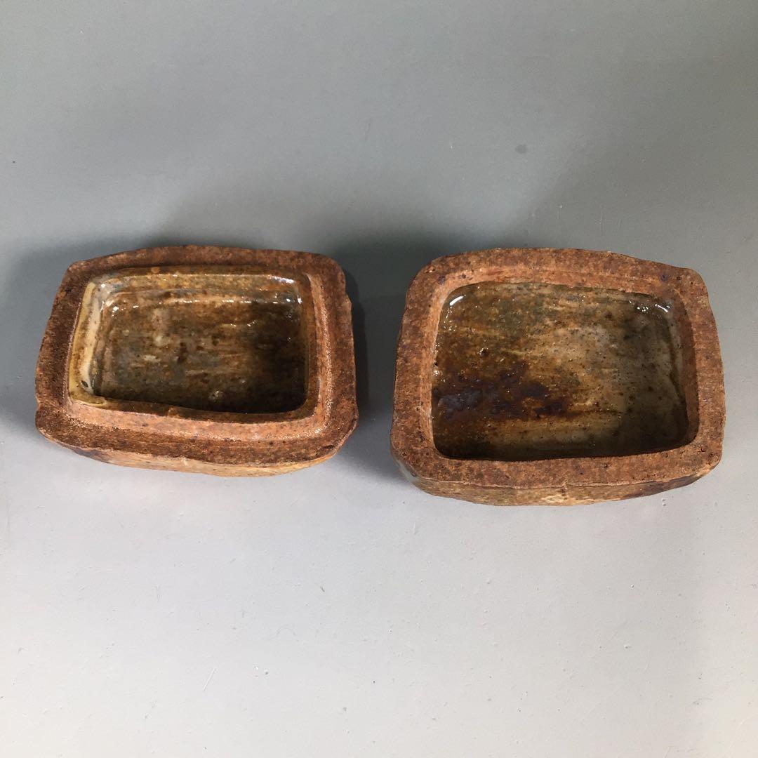 Ｎ７３０　香合　『渋草焼』『渋草柳造作』『四方香合』　共箱　茶道具