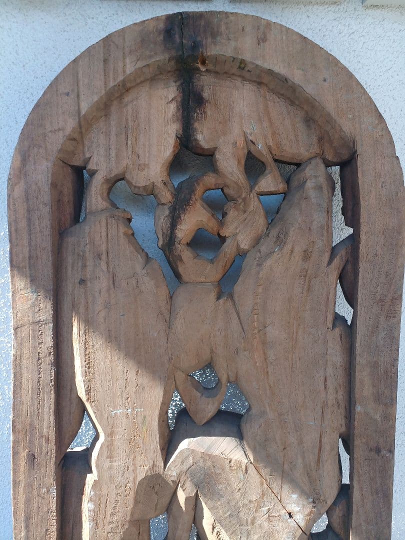 アンティーク　木彫り　一刀彫　高さ約186cm