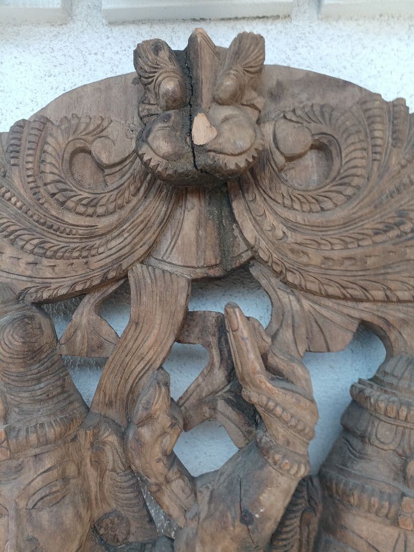 アンティーク　木彫り　一刀彫　高さ約186cm