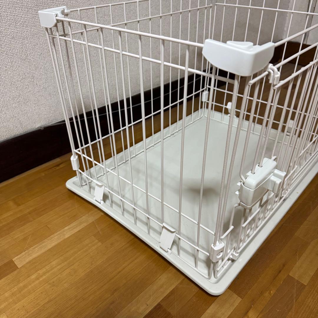 ペット用ケージ 犬用 サークル ホワイト トレー付き 室内用