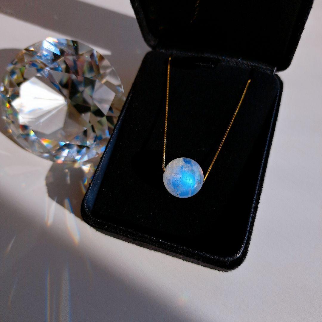 マダガスカル産 ホワイトラブラドライト 13.5㎜ レインボー ホワラブ