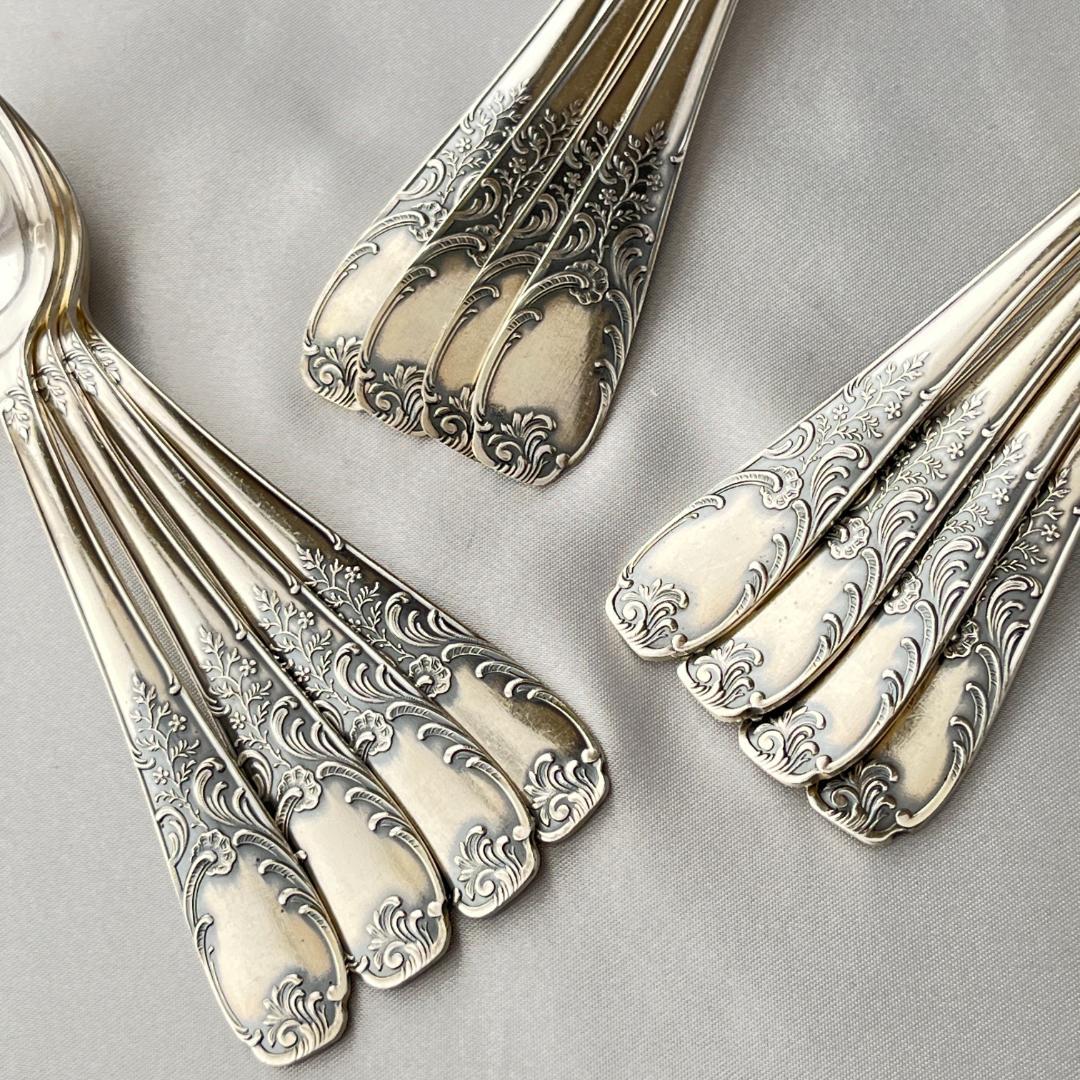 【仏蘭西】ルイ15世様式 コーヒースプーン 12本　Louis XV 14cm