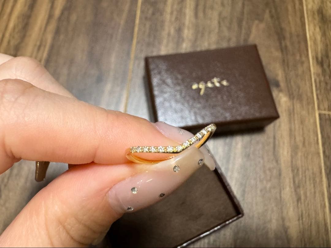 ま*ー様 agete K18 ダイヤモンドリング