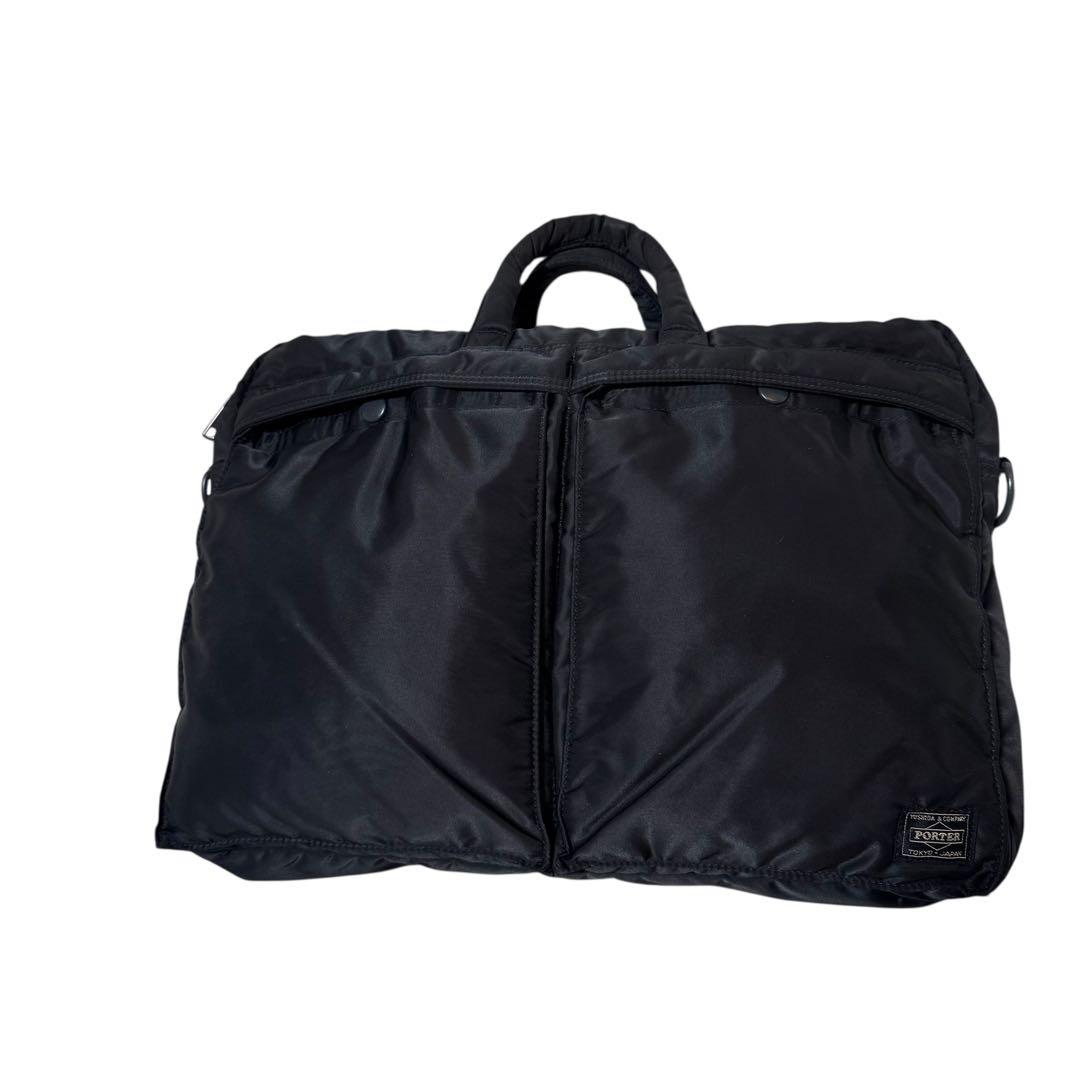 【美品】 ポーター タンカー ブリーフケース ブラック ナイロン 黒