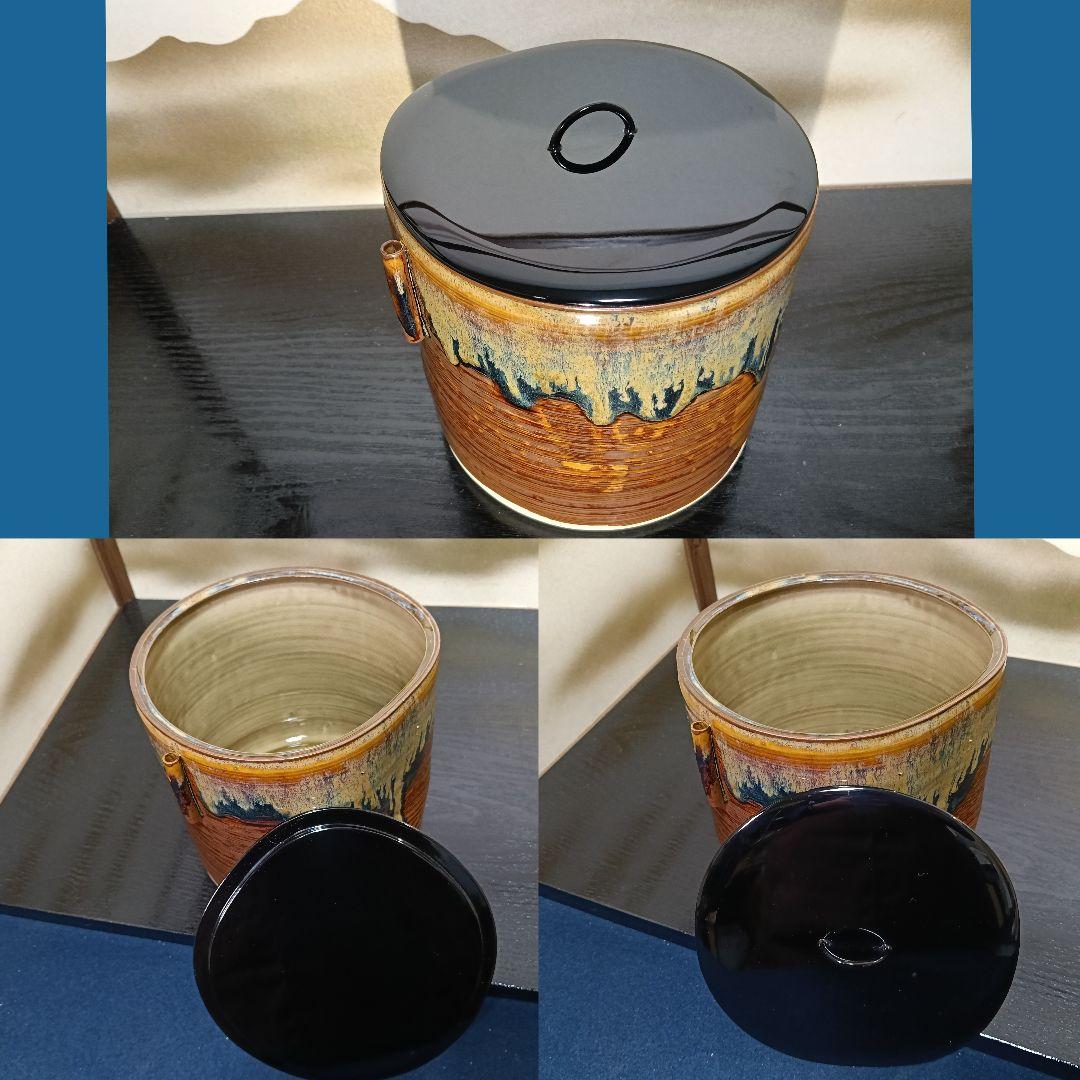 AN81 高取 亀井楽山造 鵬雲斎書付 管耳 水指 陶歴 共箱外箱未使用