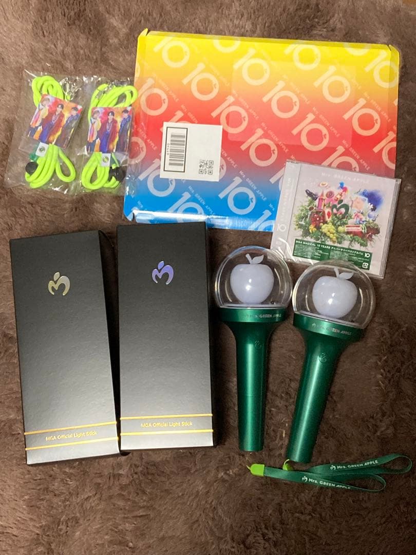 即日発送　Mrs. GREEN APPLEペンライト2本セットCD10他