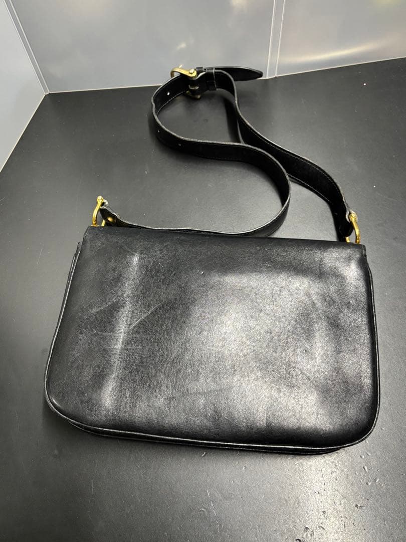 セリーヌ ワンショルダーバッグ レザー CELINE 馬車金具 フラップ