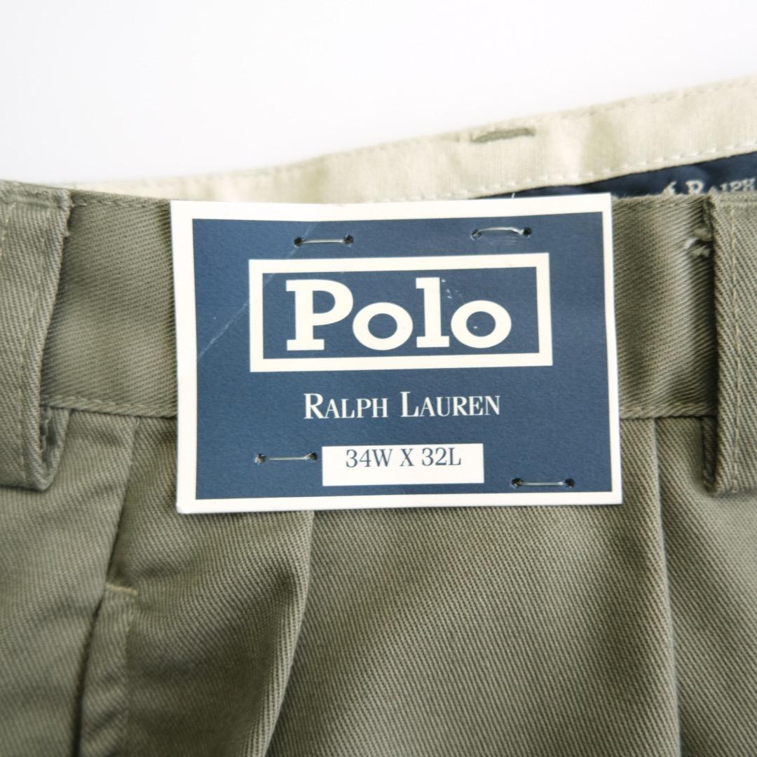 ラルフローレン　90s ツータックチノパンツ　34×32 デッドストック