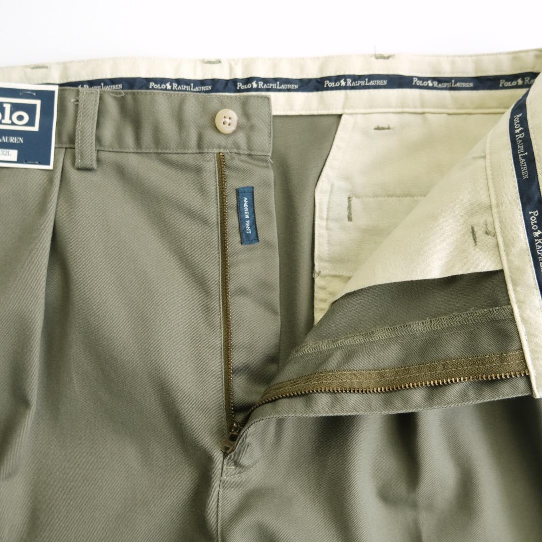 ラルフローレン　90s ツータックチノパンツ　34×32 デッドストック