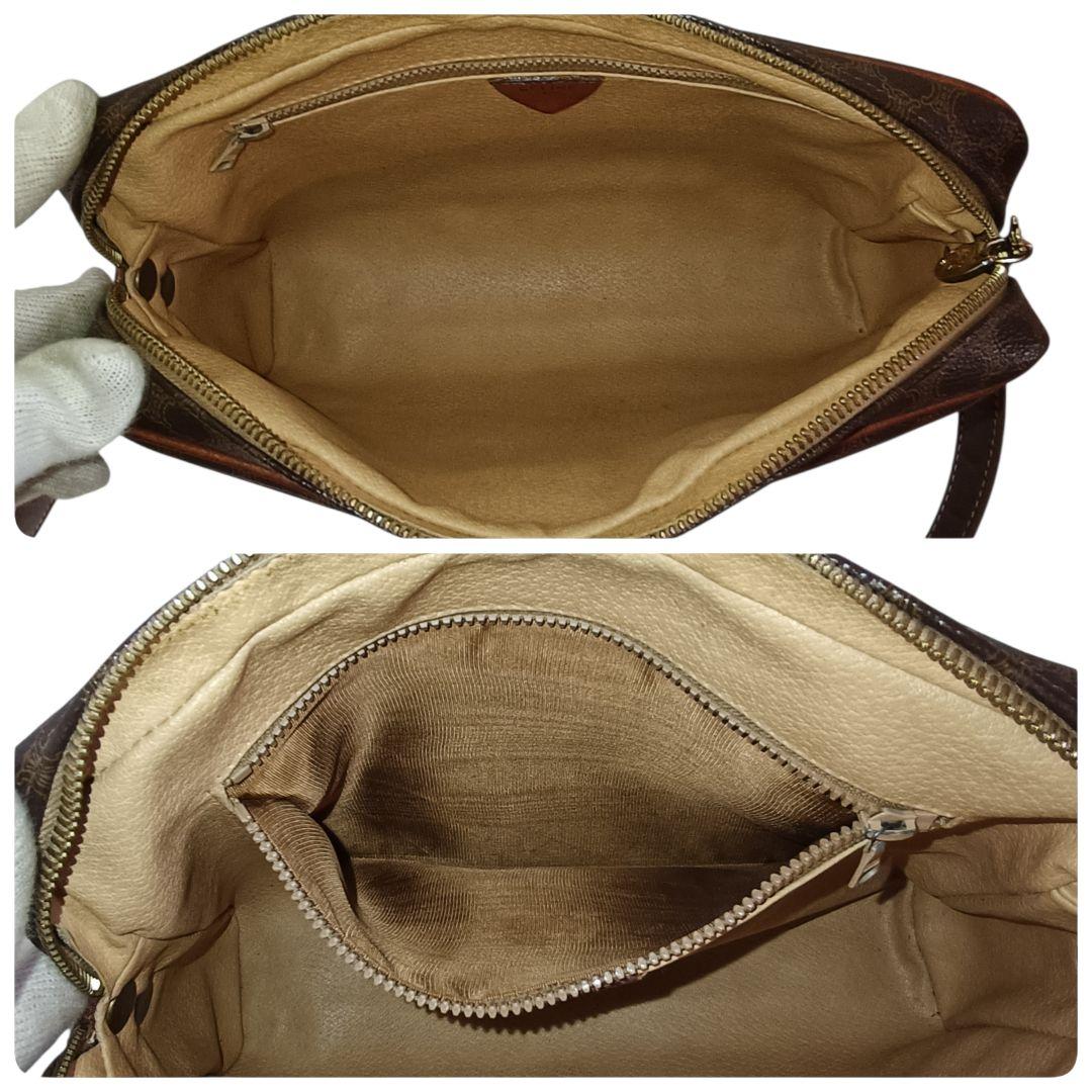 美品 正規品 セリーヌ ショルダーバッグ マカダム PVC レザー 肩掛け 革