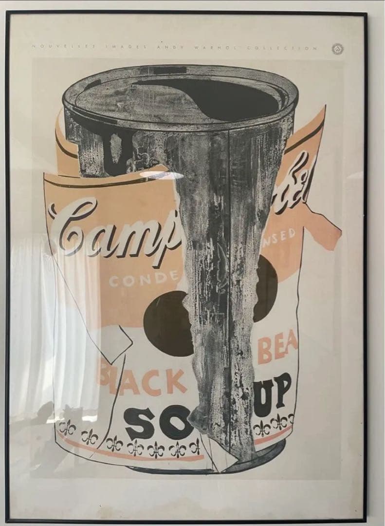 アンディウォーホル　包装紙が破れたキャンベルスープ缶ポスターアメリカポップアート