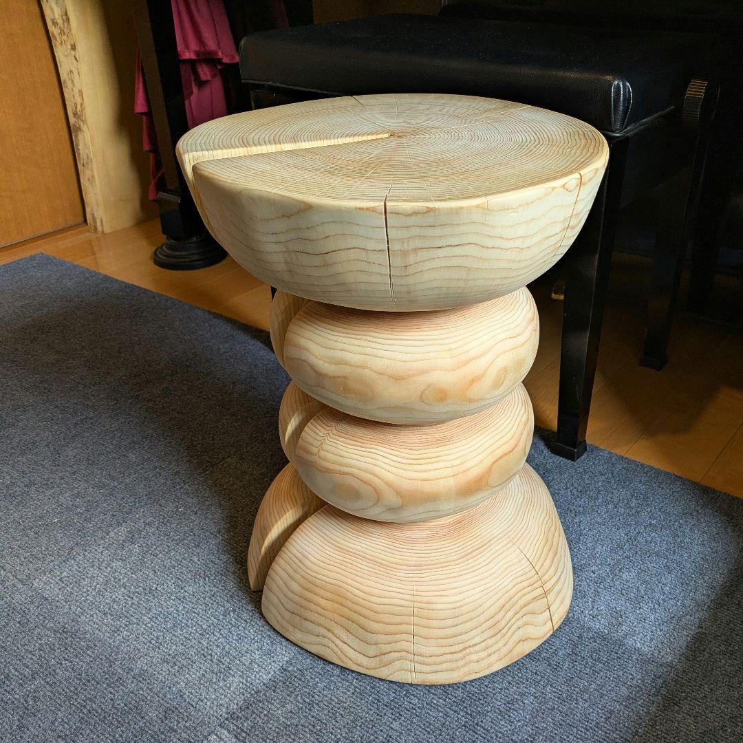 はりーさん　　　檜　大型　丸太　椅子　スツール　テーブル　高さ約46㎝