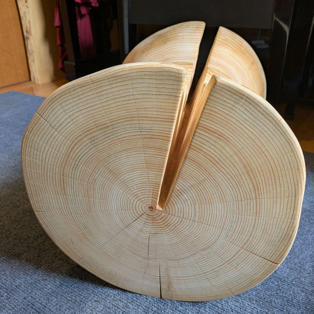 はりーさん　　　檜　大型　丸太　椅子　スツール　テーブル　高さ約46㎝