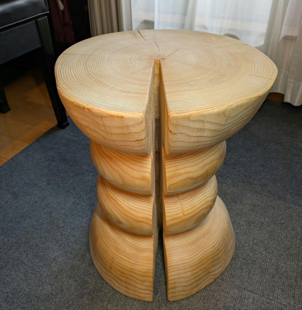 はりーさん　　　檜　大型　丸太　椅子　スツール　テーブル　高さ約46㎝