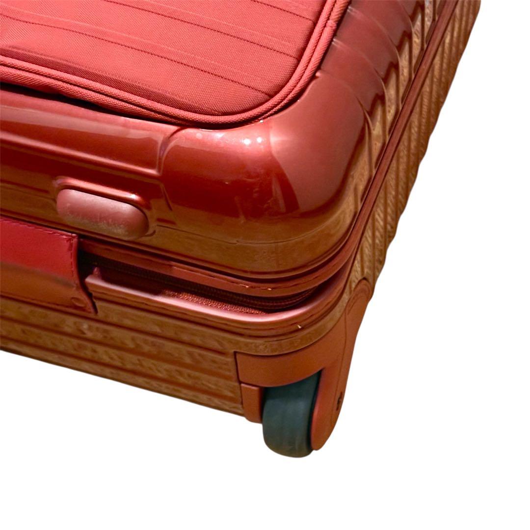 美品 リモワ サルサデラックス ハイブリッド 32Ｌ オリエンタルレッド　2輪