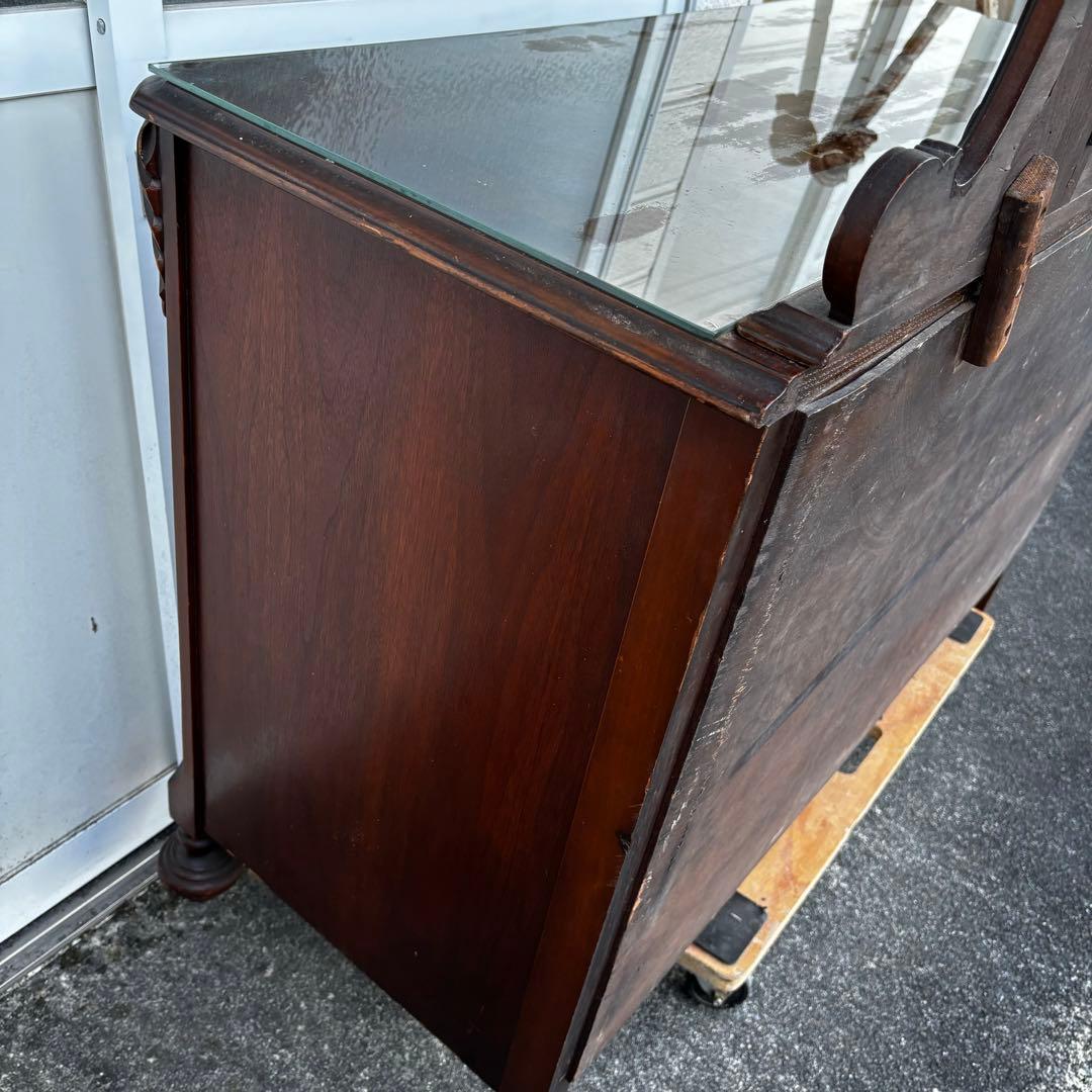 アンティーク　キャビネット　ドレッサー　ミラーバックサイドボード