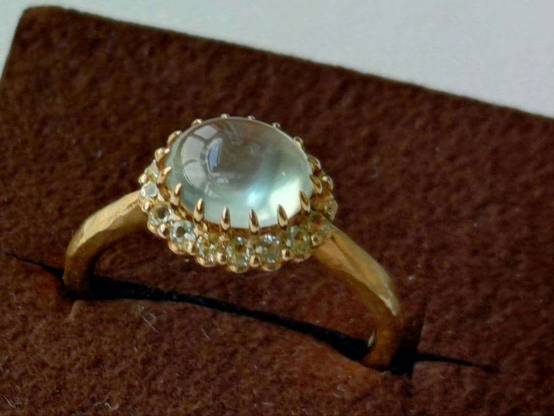 パーセルジュエリー　ポンポネ　K18　プレナイト　12号