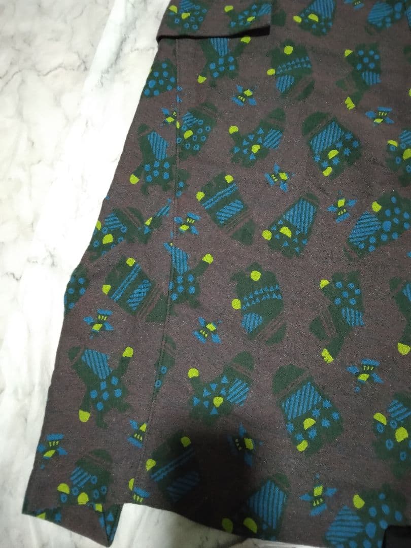 センソユニコ　あん吉　ガウチョパンツ　パンツ ブラウン・青・緑模様