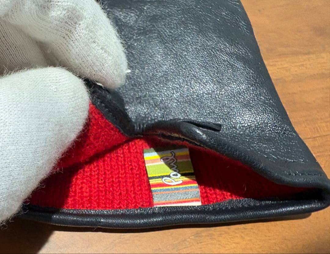 ポールスミス Paul Smith グローブ 手袋 ラムレザー ウール カシミヤ