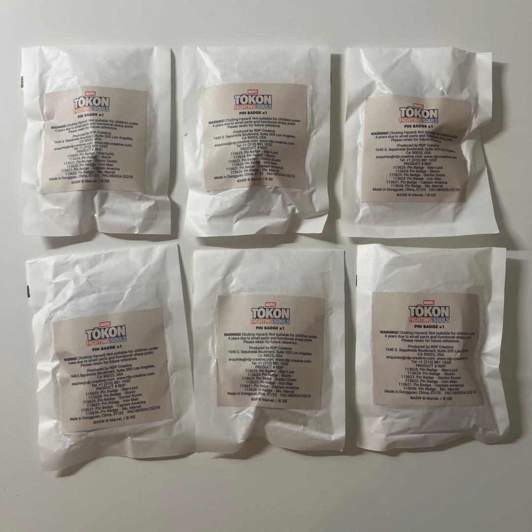 MARVEL Tokonアクリルピンバッジ　6種類コンプリート　マーベル　未開封