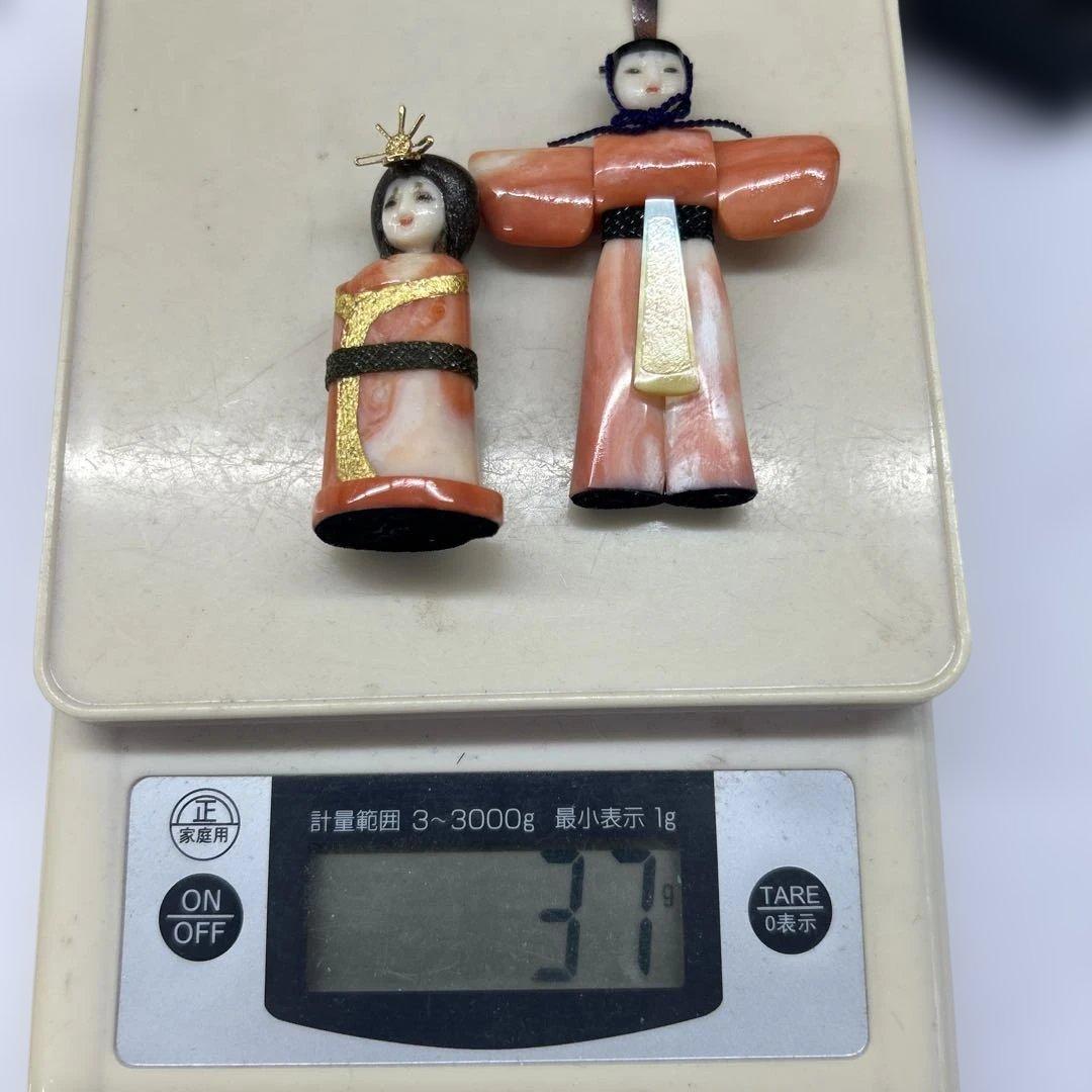 前川泰山作 ひな人形 雛人形「寿雅」珊瑚置物 箱付き