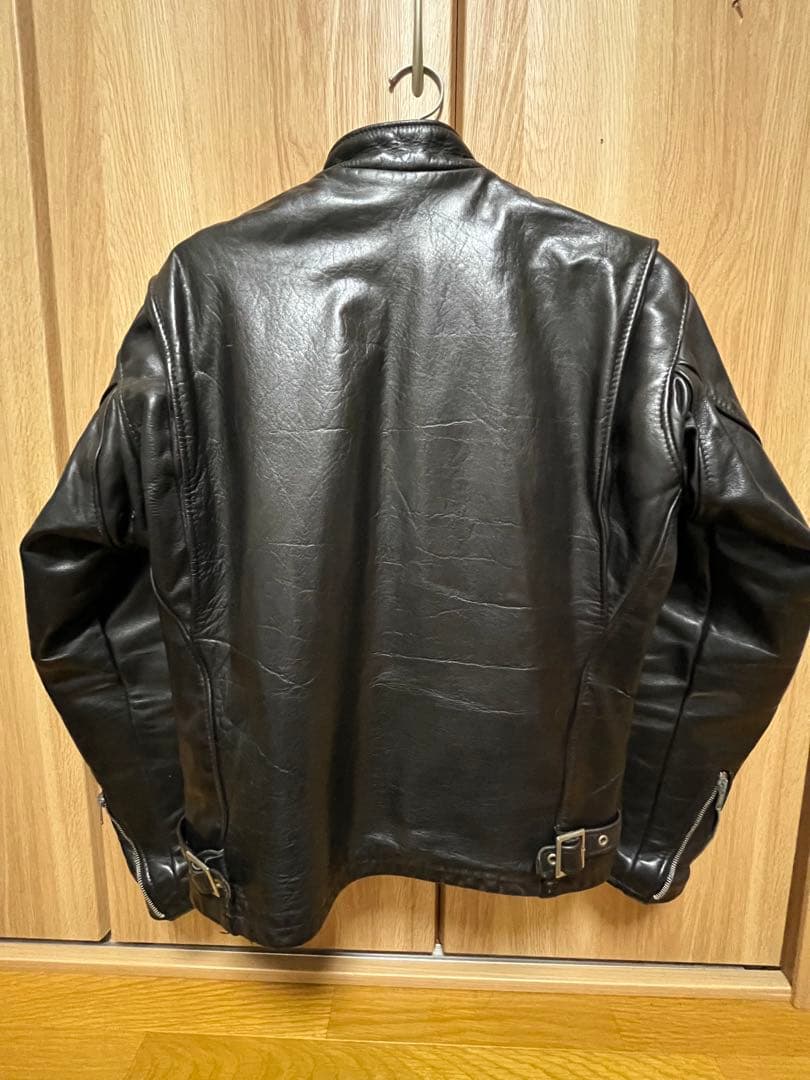 ＊はくお＊Schott ブラック シングルライダース立襟　38インチ