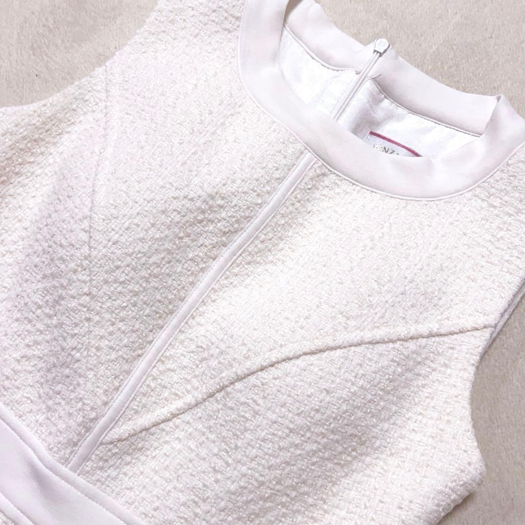 美品　erukei エルケイ　ツイードワンピース　白　銀座クチュール　ホワイト